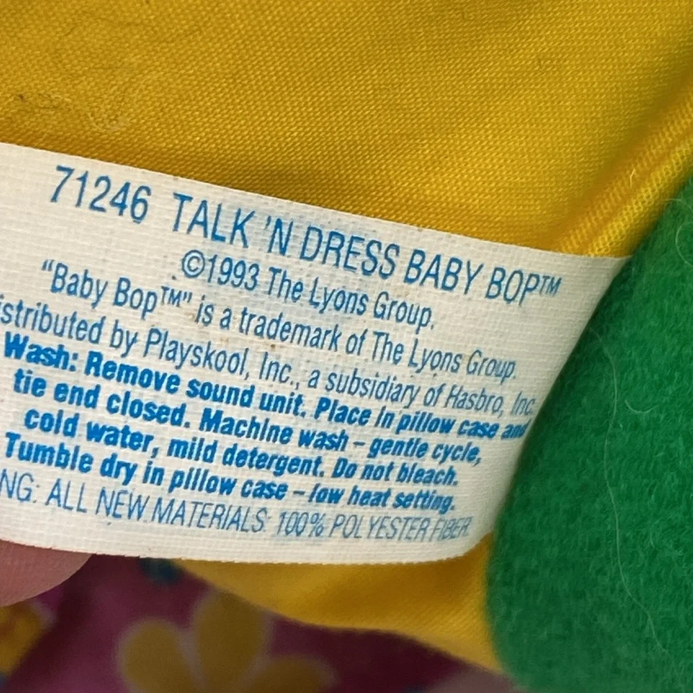 Baby Bop Barney & Friends 1992 Vintage Talk n Dress‎ Good Working Condition